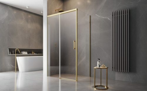 Zuhanykabin, Radaway Idea Gold KDJ szögletes arany zuhanykabin 160x110 átlátszó balos