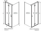 Zuhanykabin, Radaway Nes Black KDJ-B szögletes fekete zuhanykabin 80x70 átlátszó jobbos