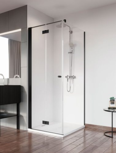 Zuhanykabin, Radaway Nes Black KDJ-B szögletes fekete zuhanykabin 90x90 átlátszó balos