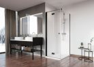 Zuhanykabin, Radaway Nes Black KDJ-B szögletes fekete zuhanykabin 90x90 átlátszó balos