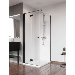   Zuhanykabin, Radaway Nes Black KDJ-B szögletes fekete zuhanykabin 90x80 átlátszó jobbos