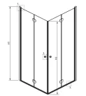 Zuhanykabin, Radaway Eos KDD B szögletes zuhanykabin 100x80 átlátszó