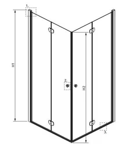 Zuhanykabin, Radaway Eos KDD B szögletes zuhanykabin 100x80 átlátszó