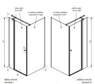 Zuhanykabin, Radaway Eos KDJ II szögletes zuhanykabin 80x90 átlátszó balos