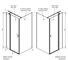 Zuhanykabin, Radaway Eos KDJ II szögletes zuhanykabin 120x80 átlátszó balos