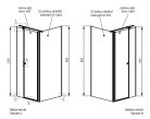 Zuhanykabin, Radaway Eos KDS II szögletes zuhanykabin 110x70 átlátszó balos