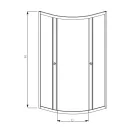 Zuhanykabin, Radaway Projecta A íves zuhanykabin 90x90 átlátszó