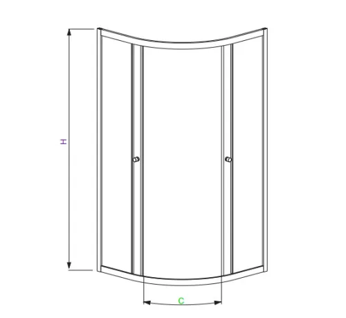 Zuhanykabin, Radaway Projecta A íves zuhanykabin 90x90 átlátszó