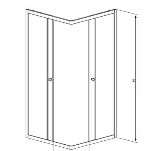 Zuhanykabin, Radaway Projecta C szögletes zuhanykabin 90x90 átlátszó
