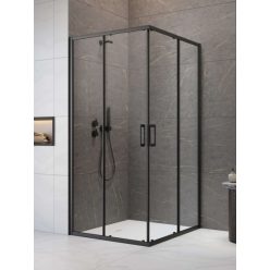   Zuhanykabin, Radaway Premium Pro Black KDD szögletes fekete zuhanykabin 80x100 átlátszó