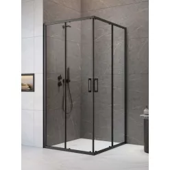   Zuhanykabin, Radaway Premium Pro Black KDD szögletes fekete zuhanykabin 90x90 átlátszó
