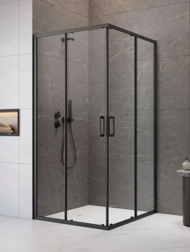 Zuhanykabin, Radaway Premium Pro Black KDD szögletes fekete zuhanykabin 100x80 átlátszó