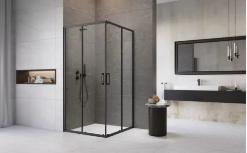 Zuhanykabin, Radaway Premium Pro Black KDD szögletes fekete zuhanykabin 100x80 átlátszó