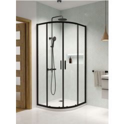   Zuhanykabin, Radaway Premium Pro Black PDD íves fekete zuhanykabin 80Bx90J