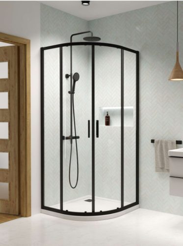 Zuhanykabin, Radaway Premium Pro Black PDD íves fekete zuhanykabin 80Bx100J