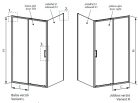 Zuhanykabin, Radaway Premium Pro Black KDJ szögletes fekete zuhanykabin 130x75 átlátszó jobbos
