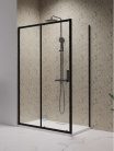 Zuhanykabin, Radaway Premium Pro Black KDJ szögletes fekete zuhanykabin 100x90 átlátszó balos