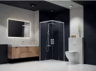 Zuhanykabin, Radaway Idea White KDD szögletes fehér zuhanykabin 90x80 átlátszó