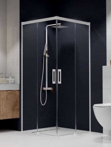 Zuhanykabin, Radaway Idea White KDD szögletes fehér zuhanykabin 120x80 átlátszó
