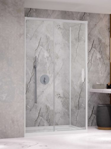 Zuhanykabin, Radaway Idea White KDJ szögletes fehér zuhanykabin 160x100 átlátszó balos