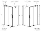 Zuhanykabin, Radaway Idea White KDJ szögletes fehér zuhanykabin 160x100 átlátszó balos