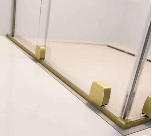 Zuhanykabin, Radaway Furo Brushed Gold KDJ szögletes zuhanykabin 100x110 balos átlátszó