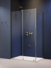 Zuhanykabin, Radaway Furo Brushed Gold KDJ szögletes zuhanykabin 130x100 jobbos átlátszó