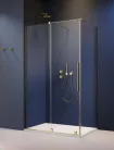 Zuhanykabin, Radaway Furo Brushed Gold KDJ szögletes zuhanykabin 140x120 jobbos átlátszó