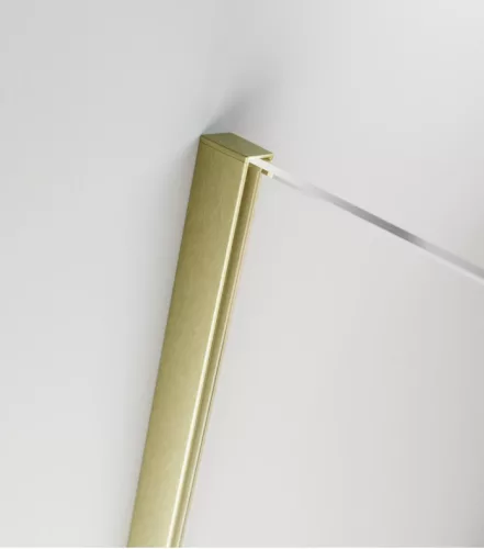 Zuhanykabin, Radaway Furo Brushed Gold KDJ szögletes zuhanykabin 140x120 jobbos átlátszó