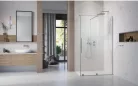 Zuhanykabin, Radaway Furo Brushed Nickel KDJ szögletes zuhanykabin 130x110 átlátszó jobbos