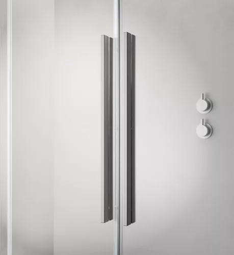 Zuhanykabin, Radaway Furo Brushed Nickel KDJ szögletes zuhanykabin 130x120 átlátszó jobbos