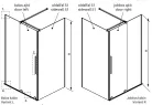 Zuhanykabin, Radaway Furo Brushed Nickel KDJ szögletes zuhanykabin 140x120 átlátszó balos