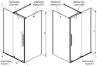Zuhanykabin, Radaway Furo Brushed Copper KDJ szögletes zuhanykabin 90x100 átlátszó jobbos