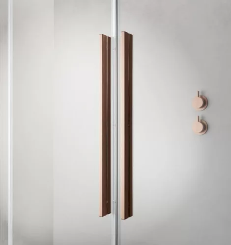Zuhanykabin, Radaway Furo Brushed Copper KDJ szögletes zuhanykabin 130x120 átlátszó balos
