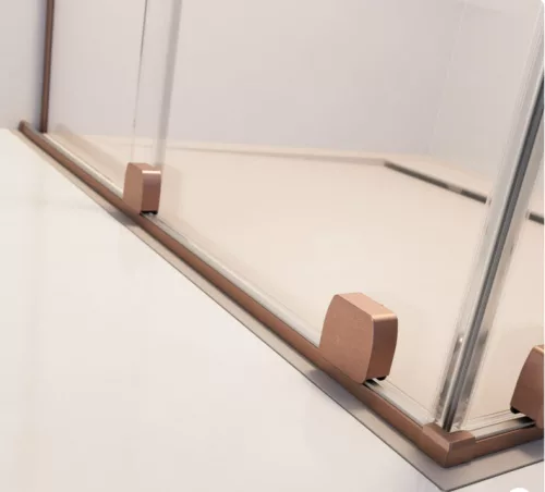 Zuhanykabin, Radaway Furo Brushed Copper KDJ szögletes zuhanykabin 140x90 átlátszó balos