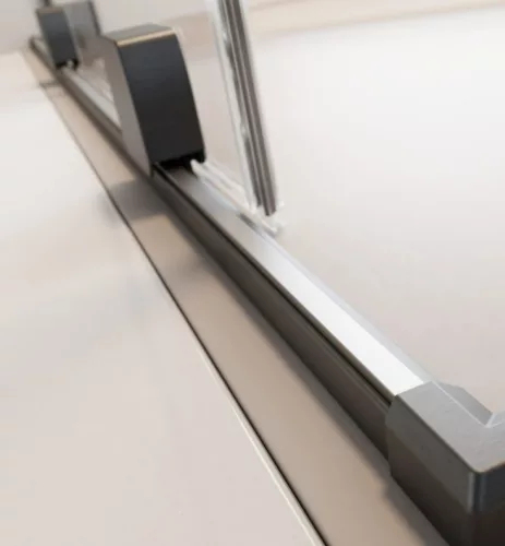 Zuhanykabin, Radaway Furo Brushed GunMetal KDJ szögletes zuhanykabin 90x80 átlátszó jobbos