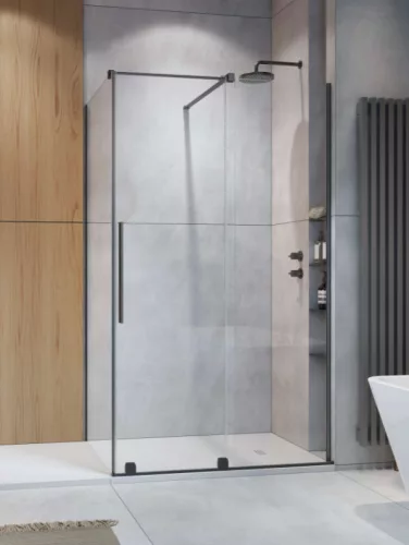 Zuhanykabin, Radaway Furo Brushed GunMetal KDJ szögletes zuhanykabin 150x120 átlátszó jobbos