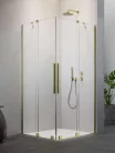 Zuhanykabin, Radaway Furo Brushed Gold KDD szögletes zuhanykabin 80x90 átlátszó