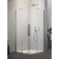   Zuhanykabin, Radaway Furo Brushed Gold KDD szögletes zuhanykabin 80x100 átlátszó