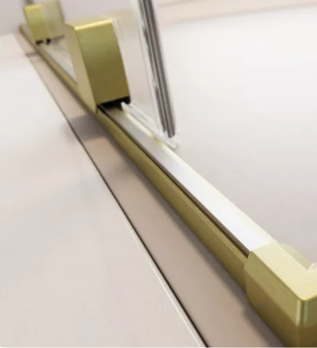 Zuhanykabin, Radaway Furo Brushed Gold KDD szögletes zuhanykabin 80x120 átlátszó