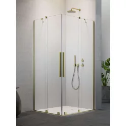   Zuhanykabin, Radaway Furo Brushed Gold KDD szögletes zuhanykabin 120x80 átlátszó