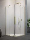 Zuhanykabin, Radaway Furo Brushed Gold KDD szögletes zuhanykabin 120x100 átlátszó