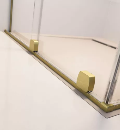 Zuhanykabin, Radaway Furo Brushed Gold KDD szögletes zuhanykabin 120x110 átlátszó