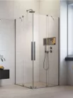 Zuhanykabin, Radaway Furo Brushed Nickel KDD szögletes zuhanykabin 80x80 átlátszó