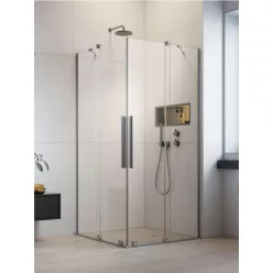   Zuhanykabin, Radaway Furo Brushed Nickel KDD szögletes zuhanykabin 80x90 átlátszó