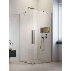   Zuhanykabin, Radaway Furo Brushed Nickel KDD szögletes zuhanykabin 80x120 átlátszó