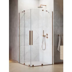   Zuhanykabin, Radaway Furo Brushed Copper KDD szögletes zuhanykabin 100x80 átlátszó