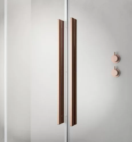 Zuhanykabin, Radaway Furo Brushed Copper KDD szögletes zuhanykabin 110x90 átlátszó