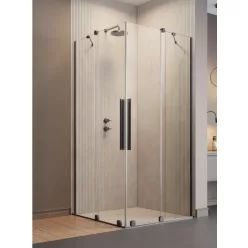   Zuhanykabin, Radaway Furo Brushed GunMetal KDD szögletes zuhanykabin 80x100 átlátszó