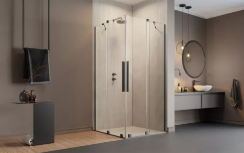 Zuhanykabin, Radaway Furo Brushed GunMetal KDD szögletes zuhanykabin 110x80 átlátszó
